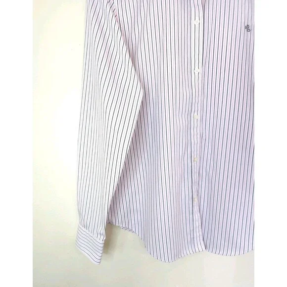 Lauren Ralph Lauren Shirt Womens M Pink Stripe Button Down Non Iron - Picture 7 of 12